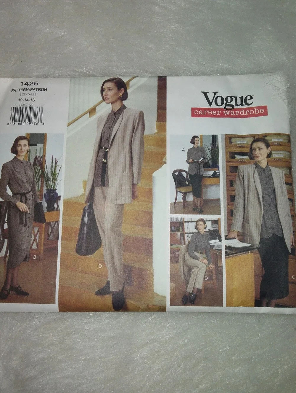 VOGUE 1425 Sz 12-14-16 Career Wardrobe EASY Jacket Dress Top Skirt Pants EASY